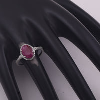 2.01 Ct Oval Mixed Cut Natural Ruby 950 Platinum Ring