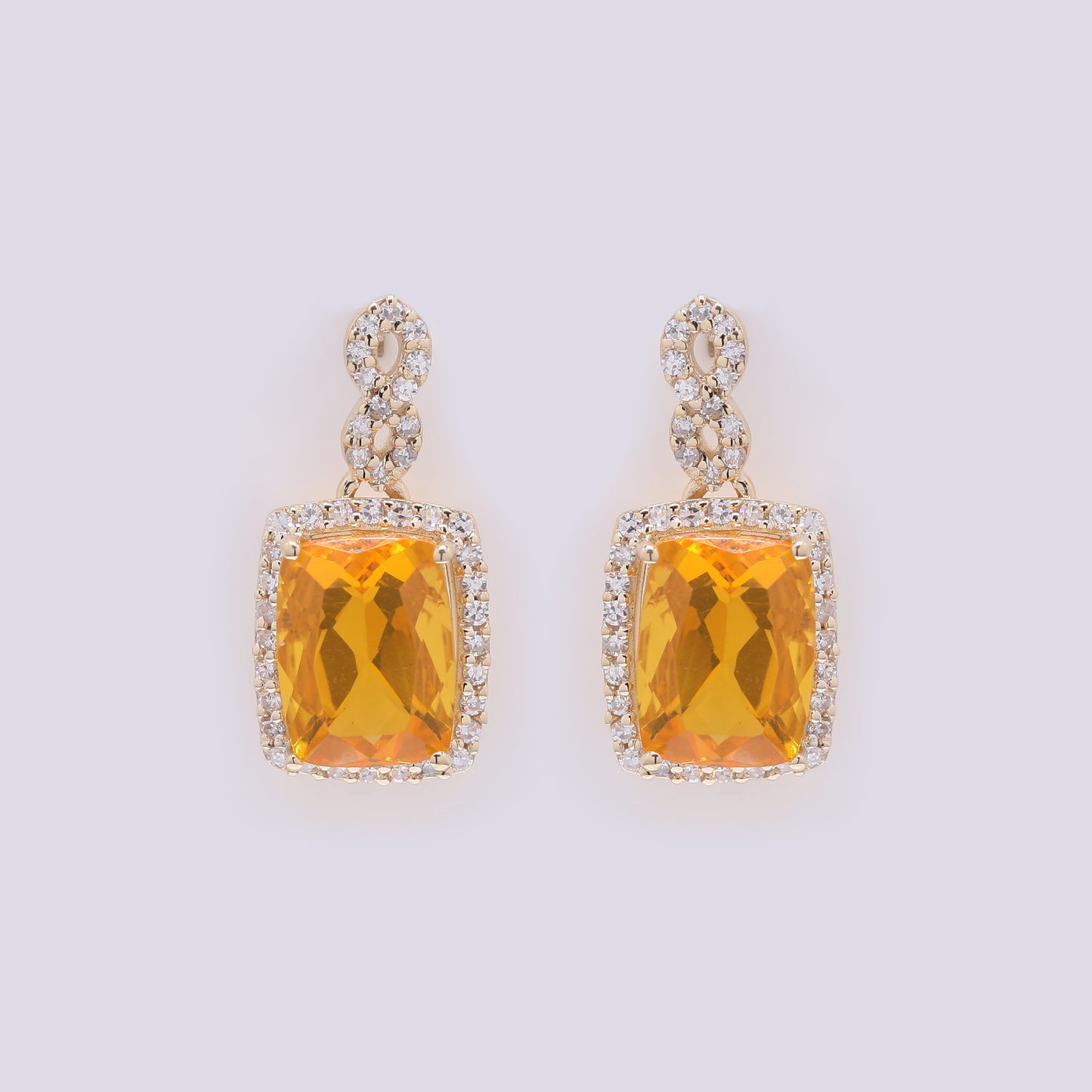 2.63 Ct Cushion Mixed Cut Natural Fire Opal 14K Gold Earrings