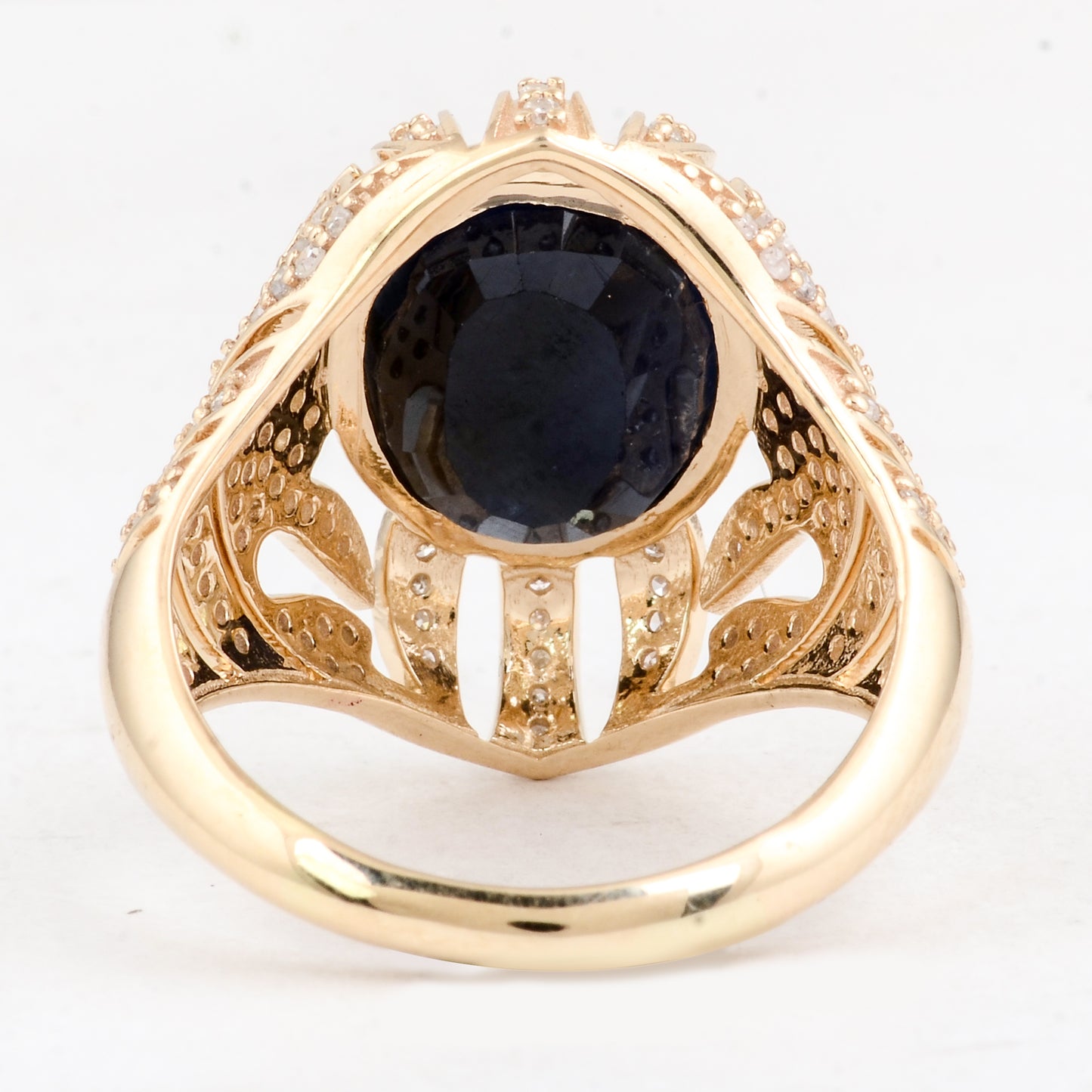 6.75 Carats Natrual Corundum Sapphire 14K Gold Ring