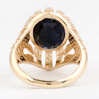 6.75 Carats Natrual Corundum Sapphire 14K Gold Ring