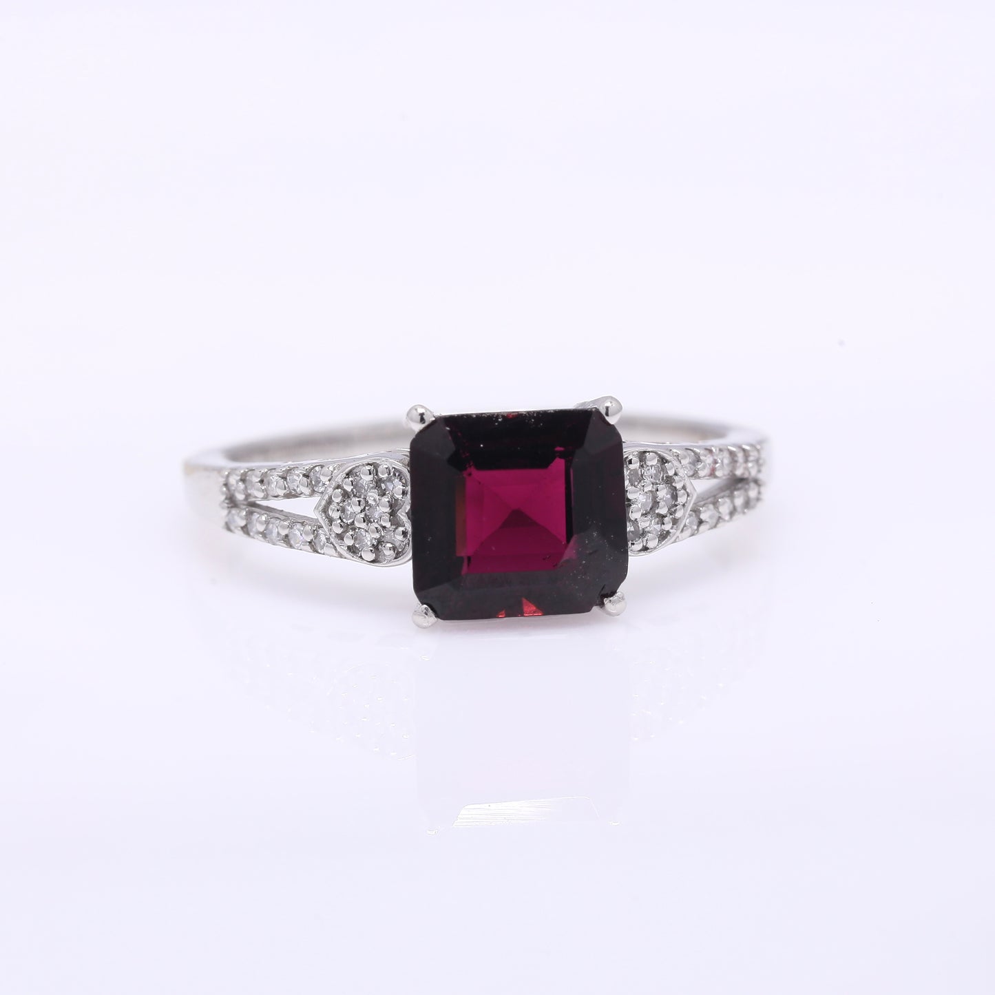 1.72 Ct Octagon Step Cut Natural Rubellite 950 Platinum Ring