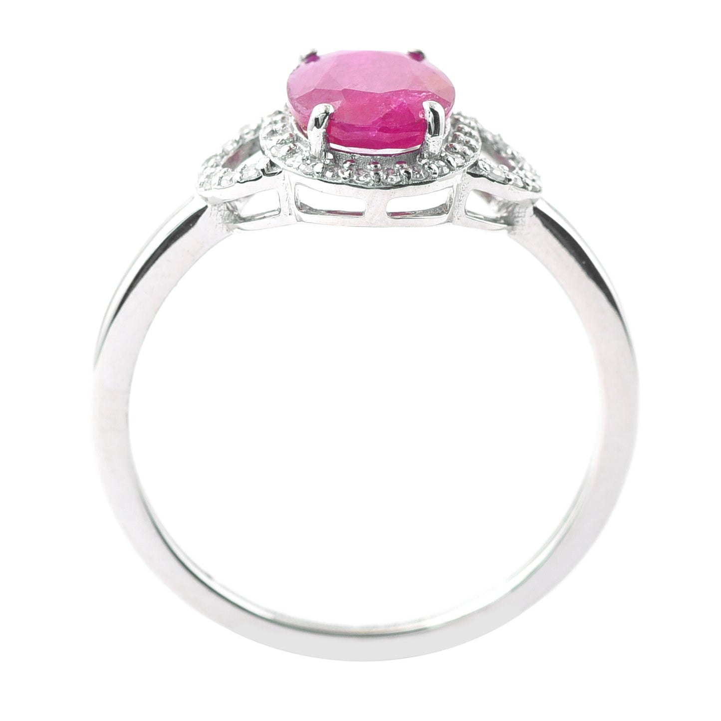 1.51 Ct Oval Mixed Cut Natural Ruby 950 Platinum Ring
