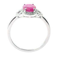 1.51 Ct Oval Mixed Cut Natural Ruby 950 Platinum Ring
