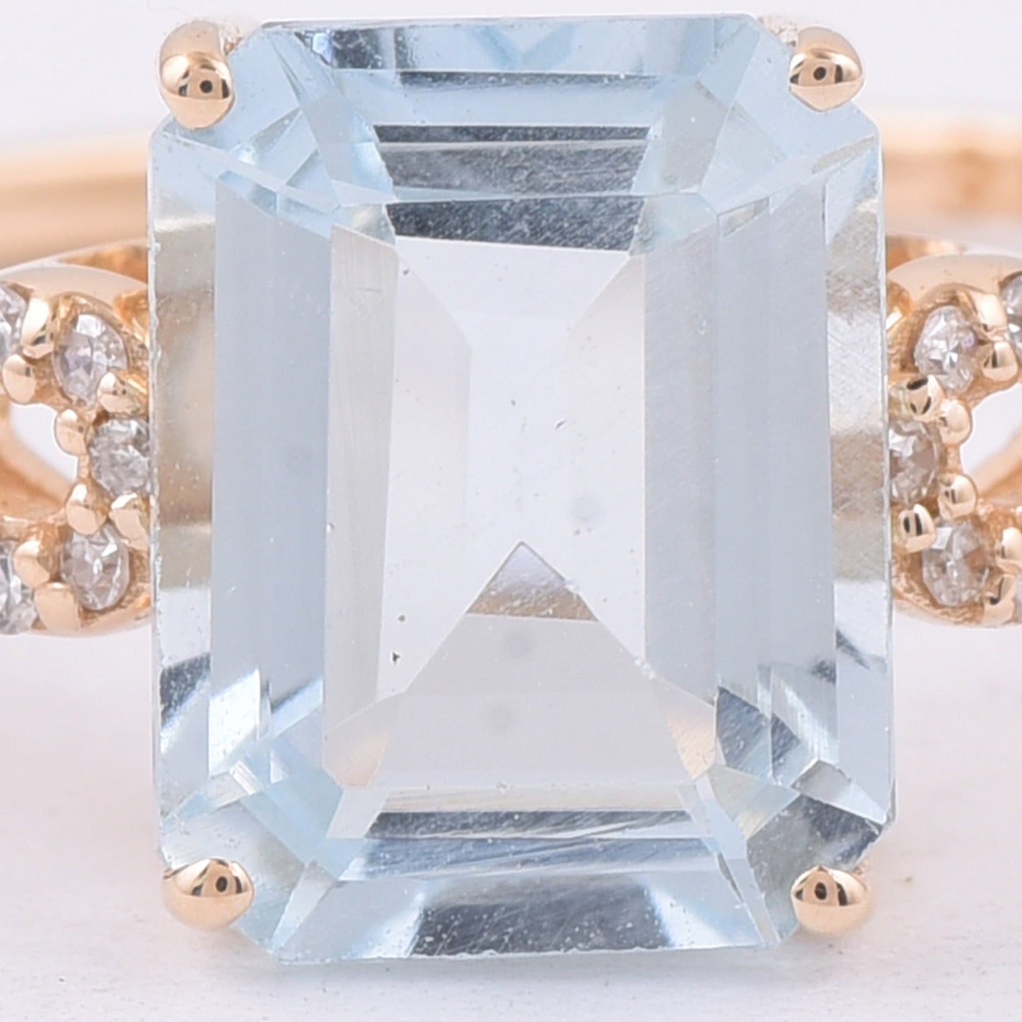 2.05 Ct Octagon Step Cut Natural Aquamarine 14K Gold Ring