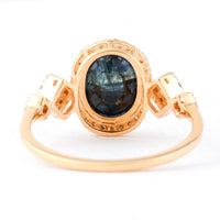 2.26 Ct Oval Mixed Cut Natural Sapphire 14K Gold Ring