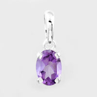 0.74 Ct Oval Amethyst, 925 Sterling Silver Pendant