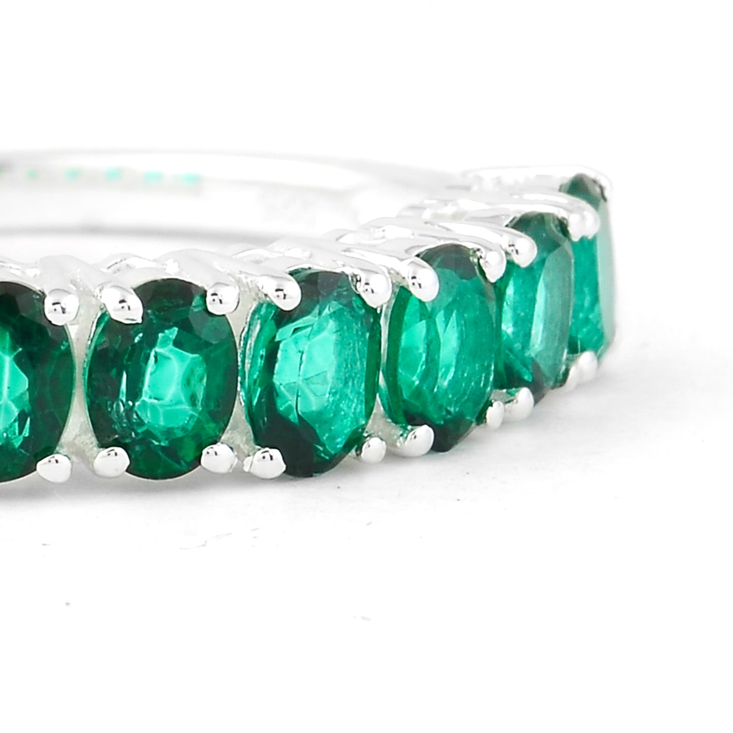 2.34 Ct Oval Green Topaz 925 Sterling Silver Ring