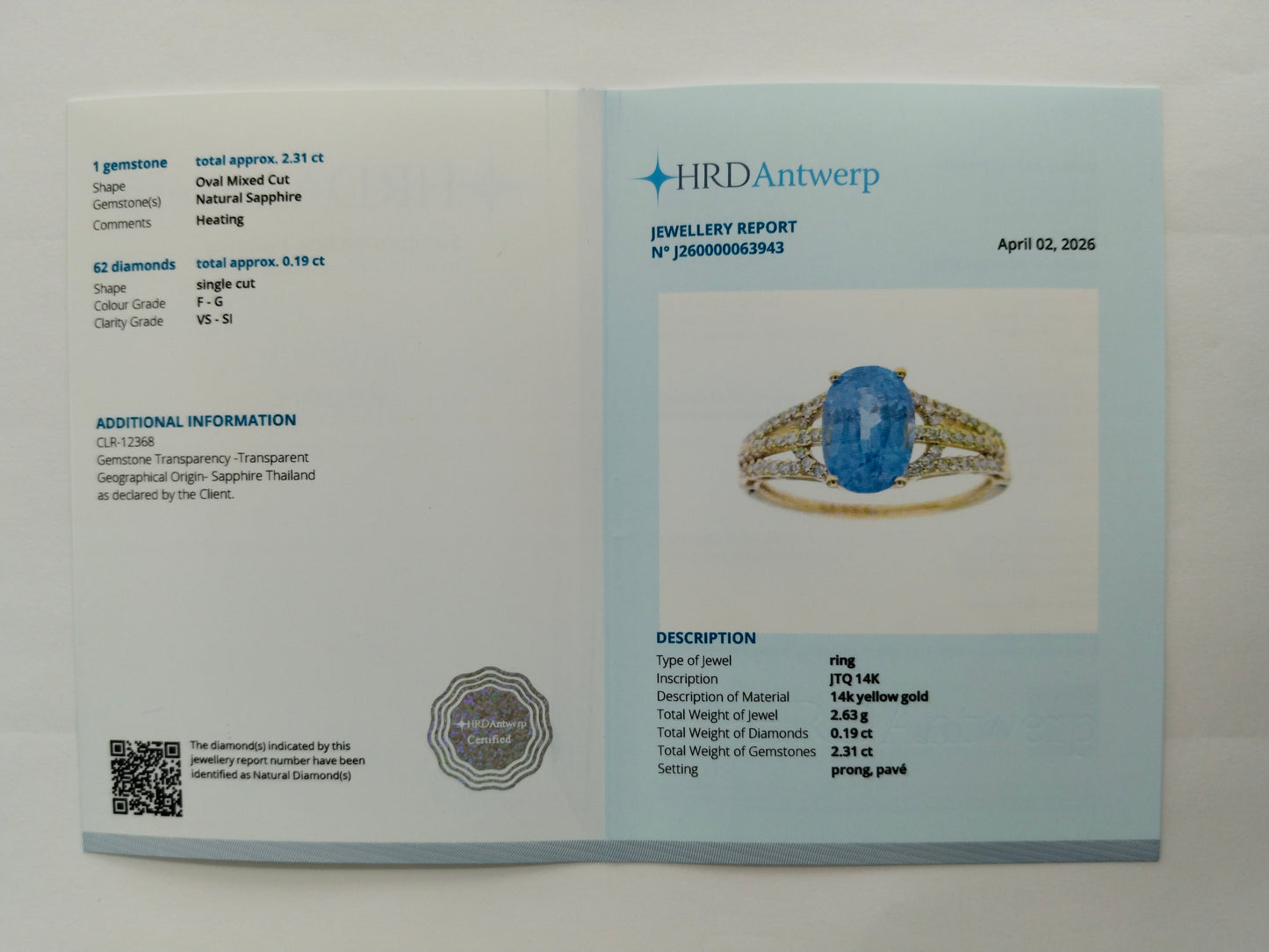 2.50 Ct Oval Mixed Cut Natural Sapphire 14K Gold Ring