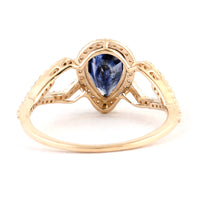 1.76 Ct Pear Mixed Cut Natural Codundum Sapphire 14K Gold Ring