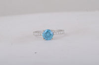 1.66 Carats Blue Lab Grown Diamond 14K Gold Ring