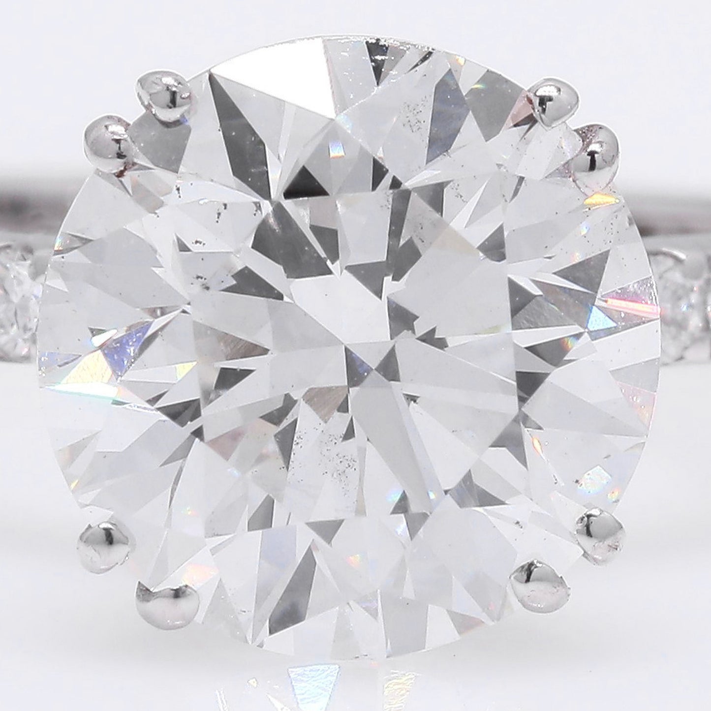 4.14 Ct Round Brilliant Lab Grown Diamond 950 Platinum Ring