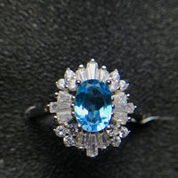 Blue Topaz 925 Sterling Silver Ring