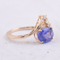 2.67 Ct Oval Natural Tanzanite 14K Gold Ring