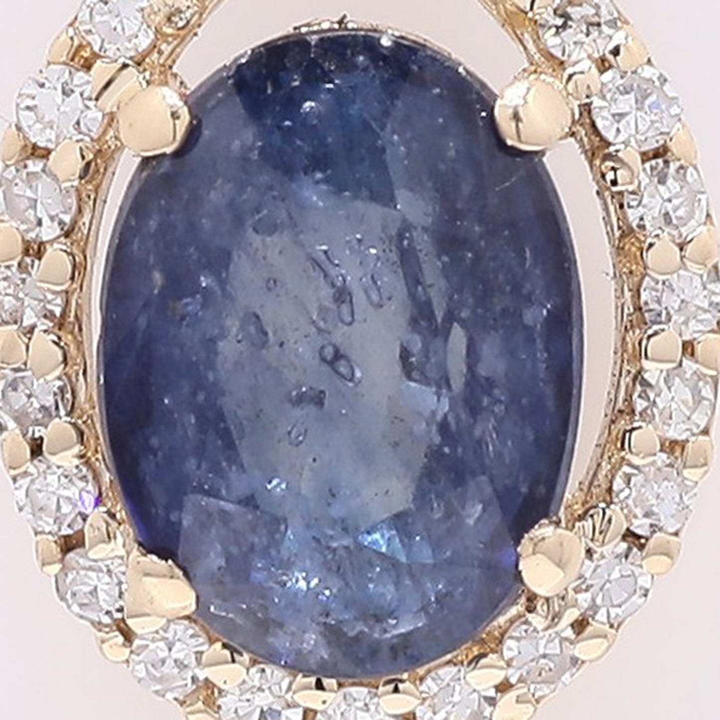1.27 Ct Oval Mixed Cut Natural Sapphire 14K Gold Pendant