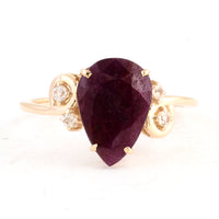 2.90 Ct Pear Ruby 14K Gold Ring