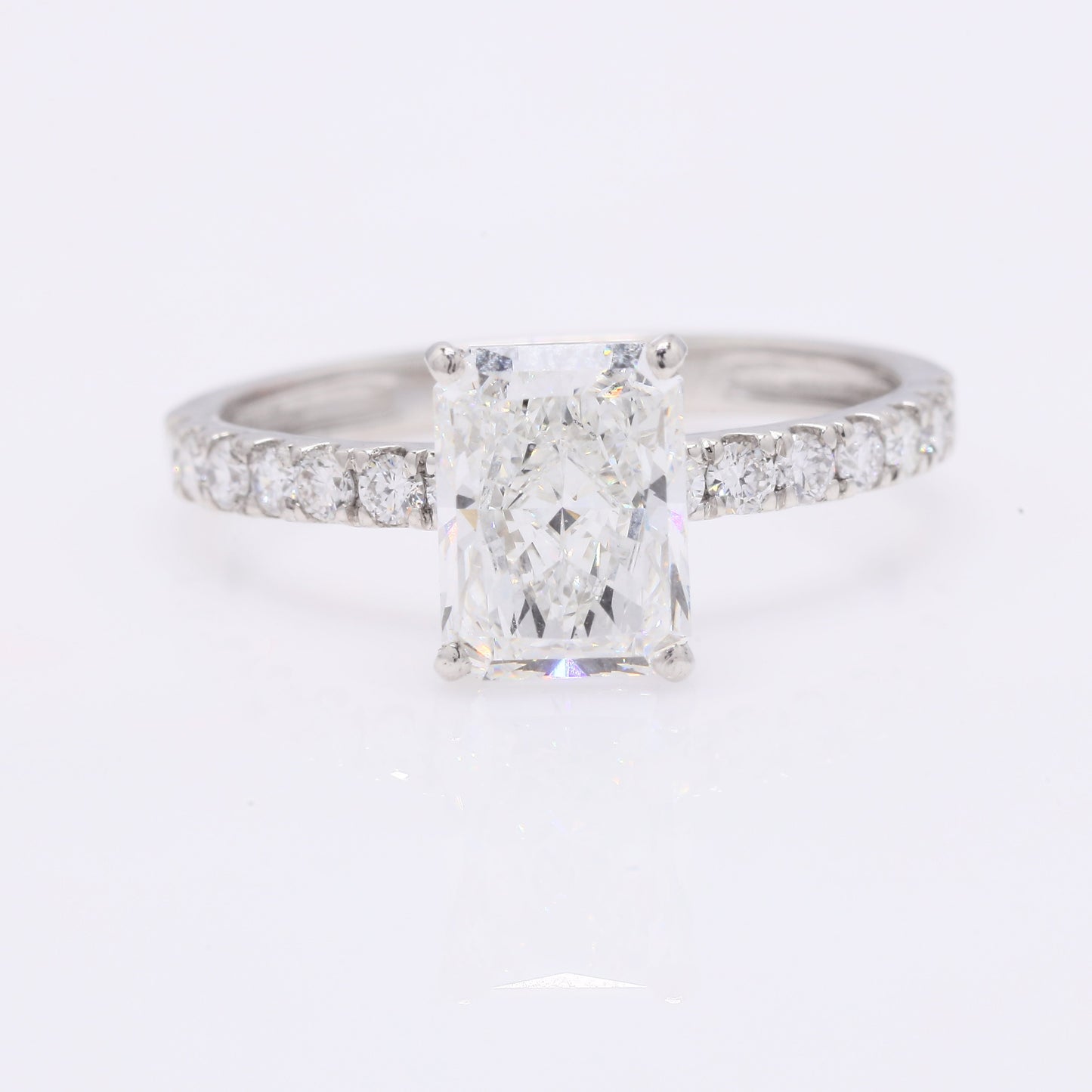 2.22 Ct Cut Cornere Rectangular Modifie Brilliant Lab Grown Diamond 950 Platinum Ring