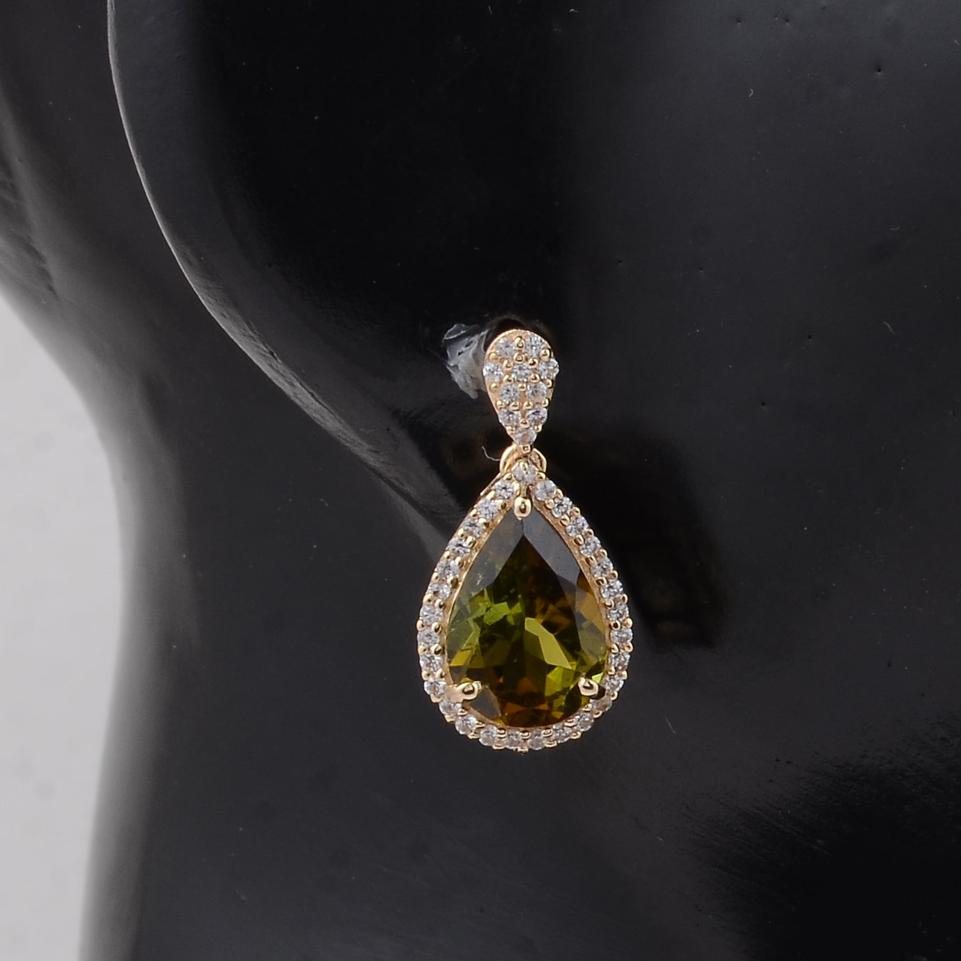 3.45 Ct Pear Tourmaline 9K Gold Earrings