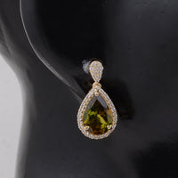 3.45 Ct Pear Tourmaline 9K Gold Earrings