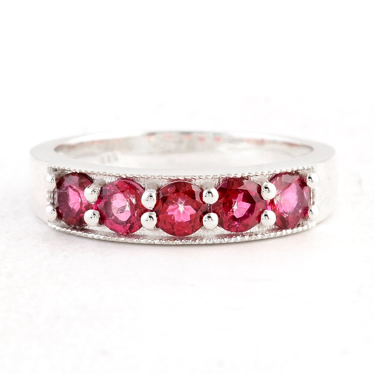 1.45 Ct Round Pink Topaz 925 Sterling Silver Ring