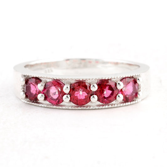 1.45 Ct Round Pink Topaz 925 Sterling Silver Ring
