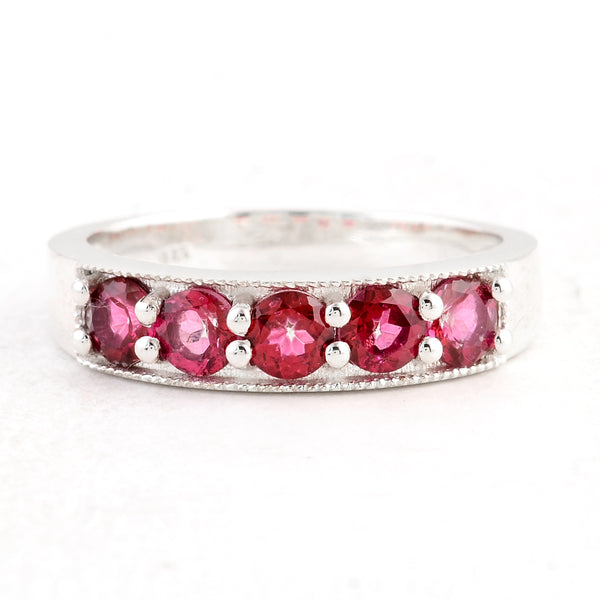 1.45 Ct Round Pink Topaz 925 Sterling Silver Ring