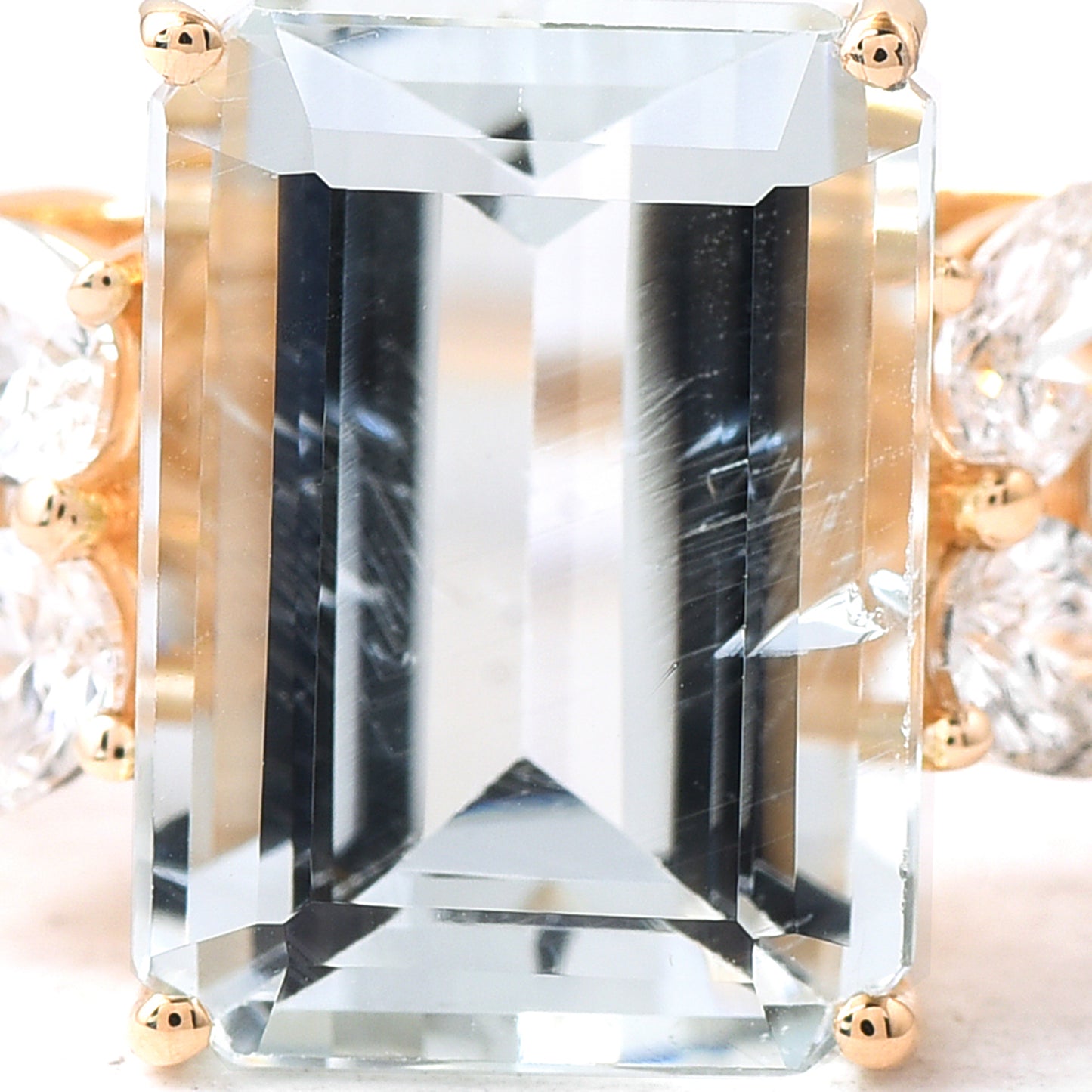 4.55 Ct Octagon Aquamarine 14K Gold Ring