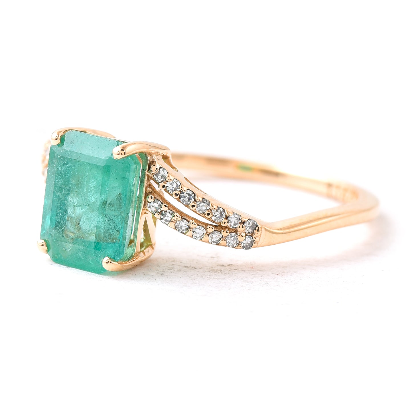 1.77 Ct Octagon Emerald 14K Gold Ring