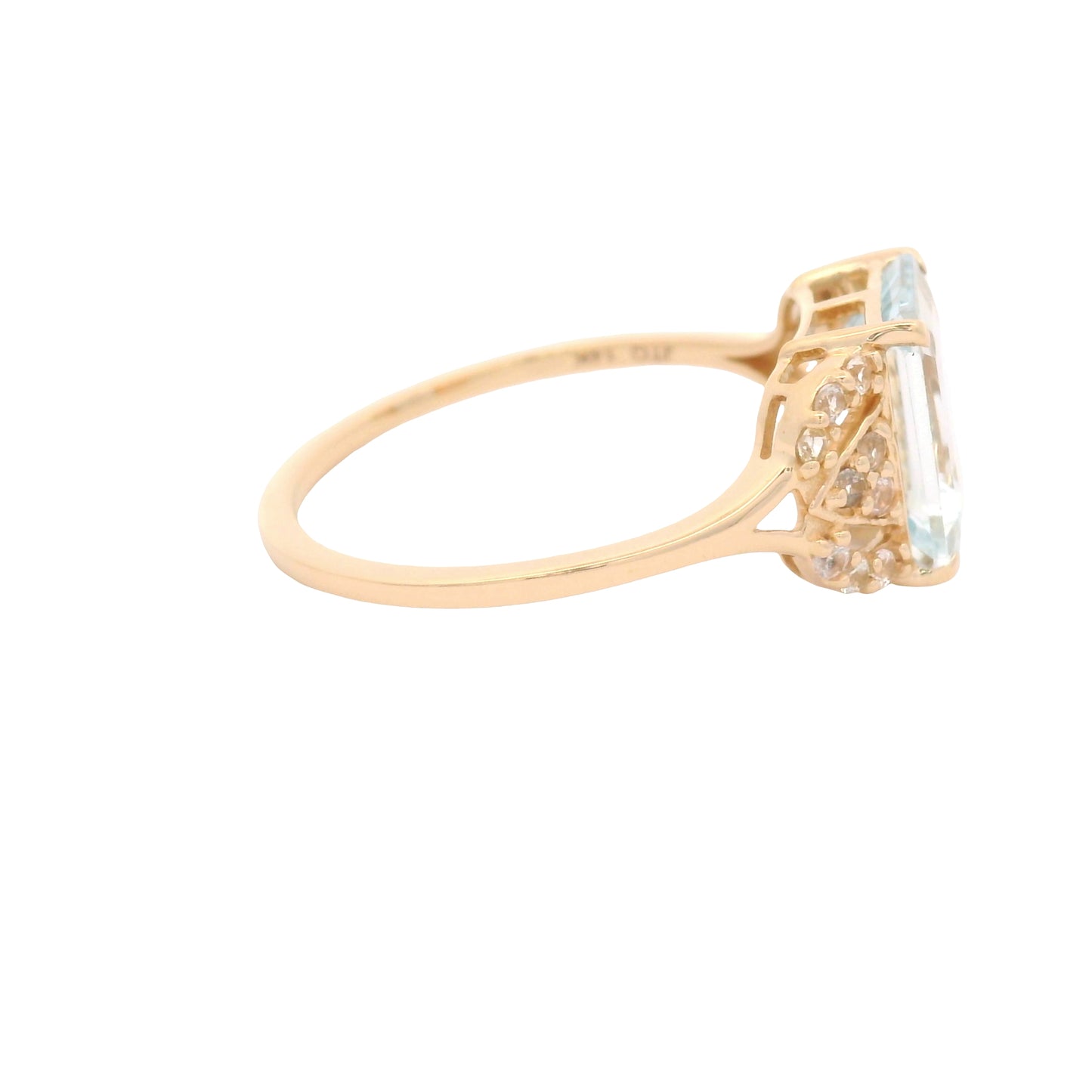 1.97 Ct Octagon Aquamarine 14K Gold Ring