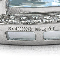 3.42 Ct Pear Mixed Cut Natural Aquamarine 950 Platinum Pendant