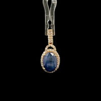 2.91 Ct Oval Mixed Cut Natural Sapphire 14K Gold Pendant