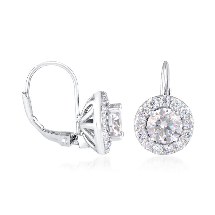 2.72 ct. t.w. Moissanite Drop Earrings in Sterling Silver