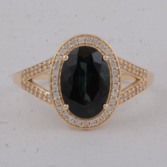 2.49 Ct Oval Tourmaline 9K Gold Ring