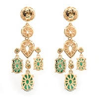 9.62 Ct Oval Emerald 14K Gold Earrings