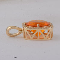 2.59 Ct Round Fire Opal 9K Gold Pendant
