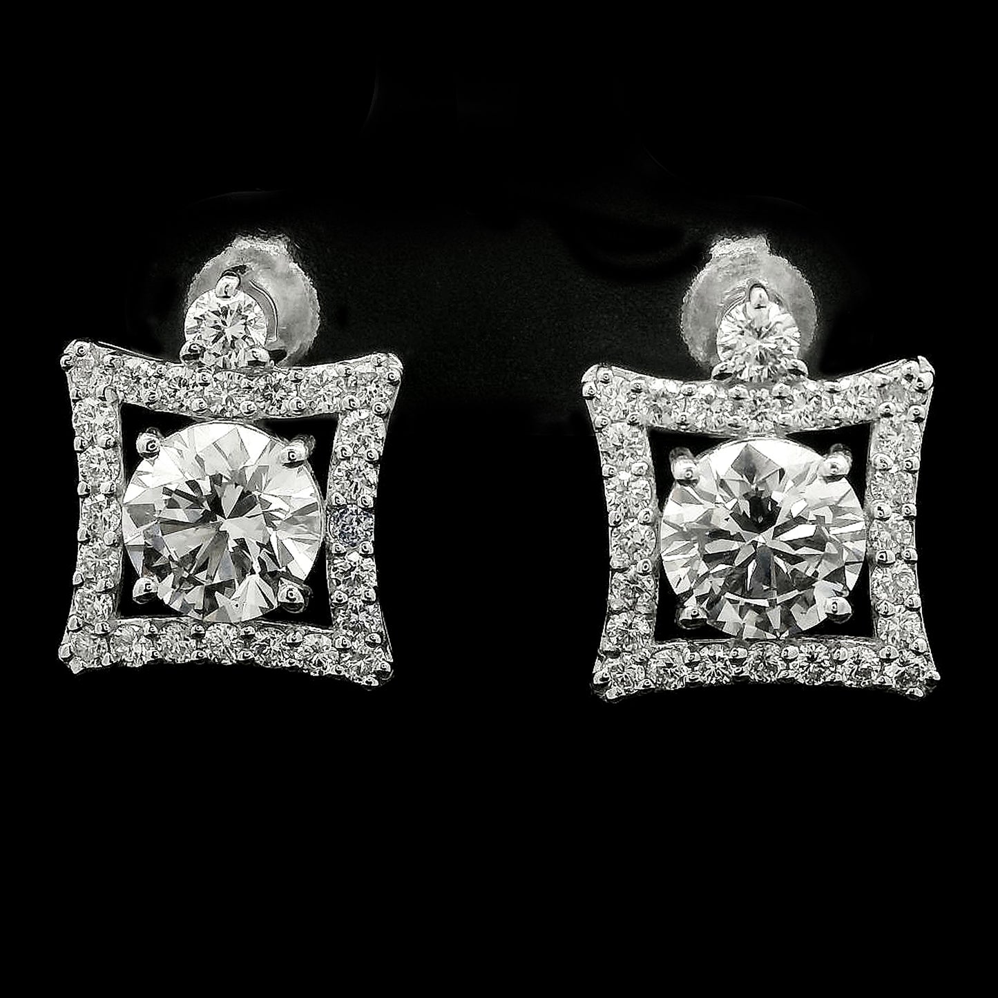 2.76 Carats Lab Grown Diamond 14K Gold Earrings
