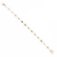 4.21 Ct Round Tourmaline 14K Gold Bracelet
