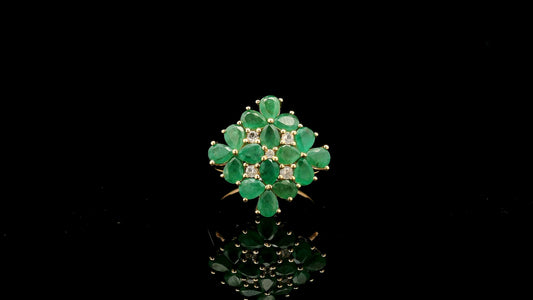 2.63 Ct Pear Emerald 14K Gold Ring