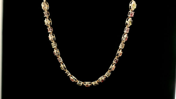 7.39 Ct Round Tourmaline 14K Gold Necklace
