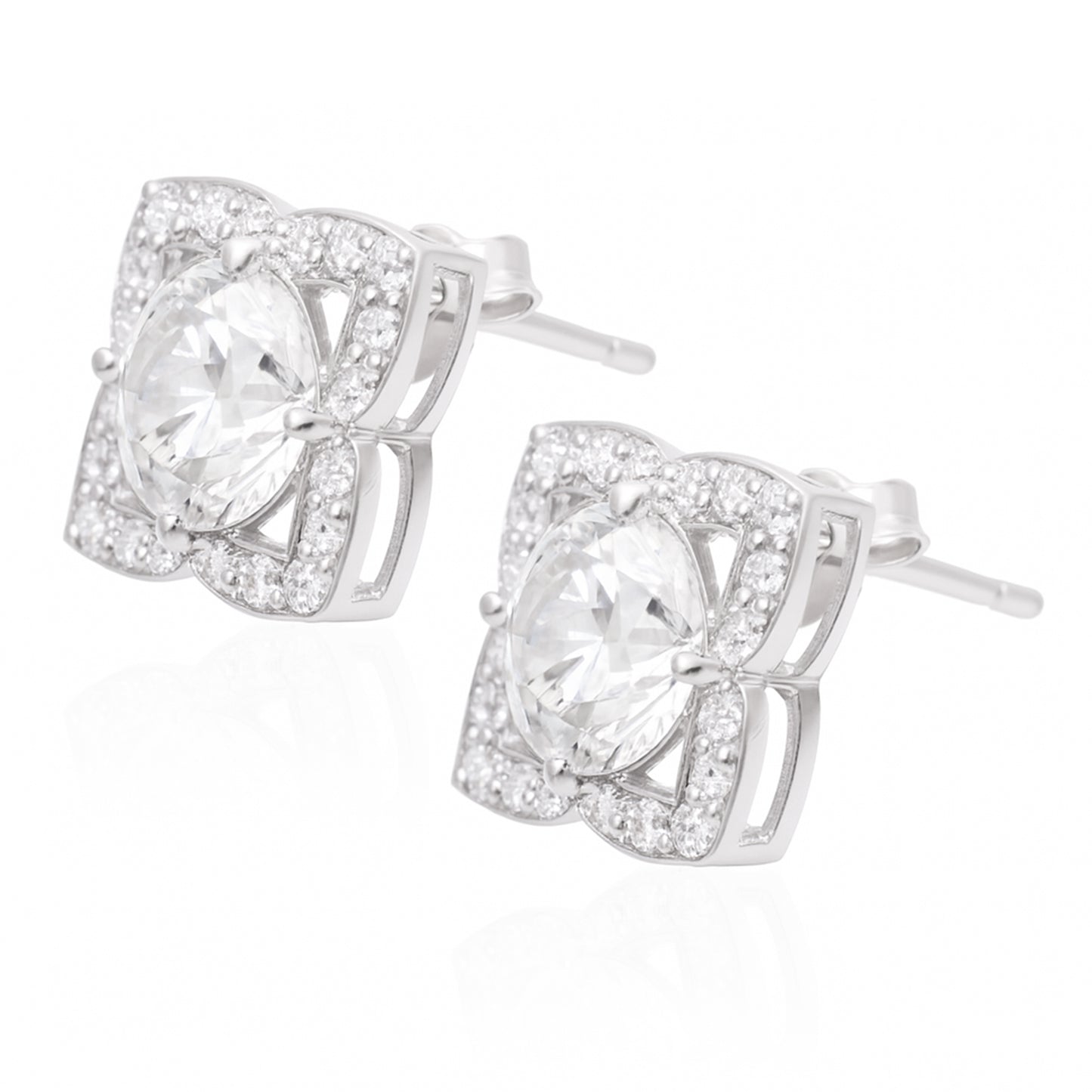 3.95 Carats Lab Grown Diamond 14K Gold Earrings