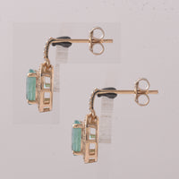 1.73 Ct Oval Emerald 9K Gold Earrings