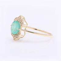 1.78 Ct Round Mixed Cut Natural Emerald 14K Gold Ring