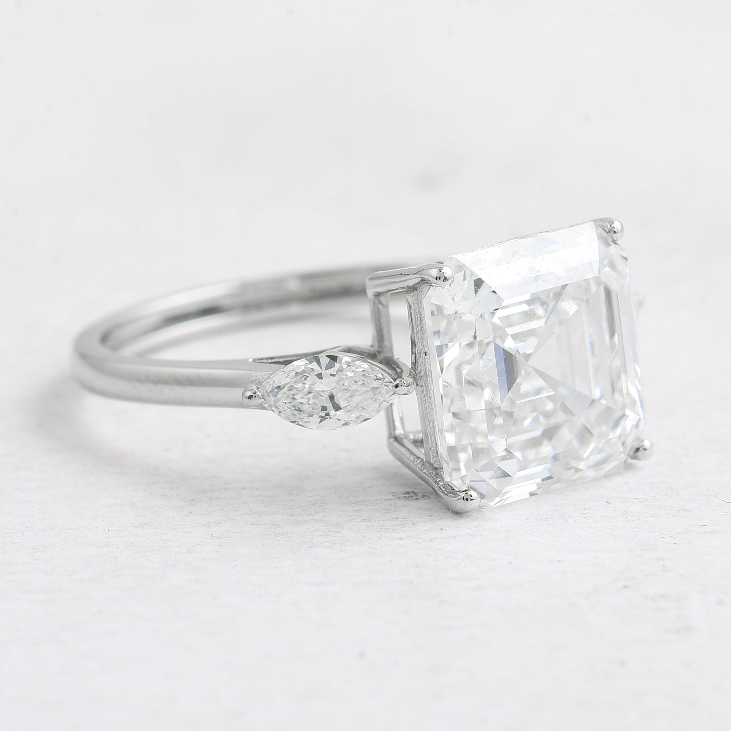 5.38 Ct Asscher Lab Grown Diamond 950 Platinum Ring