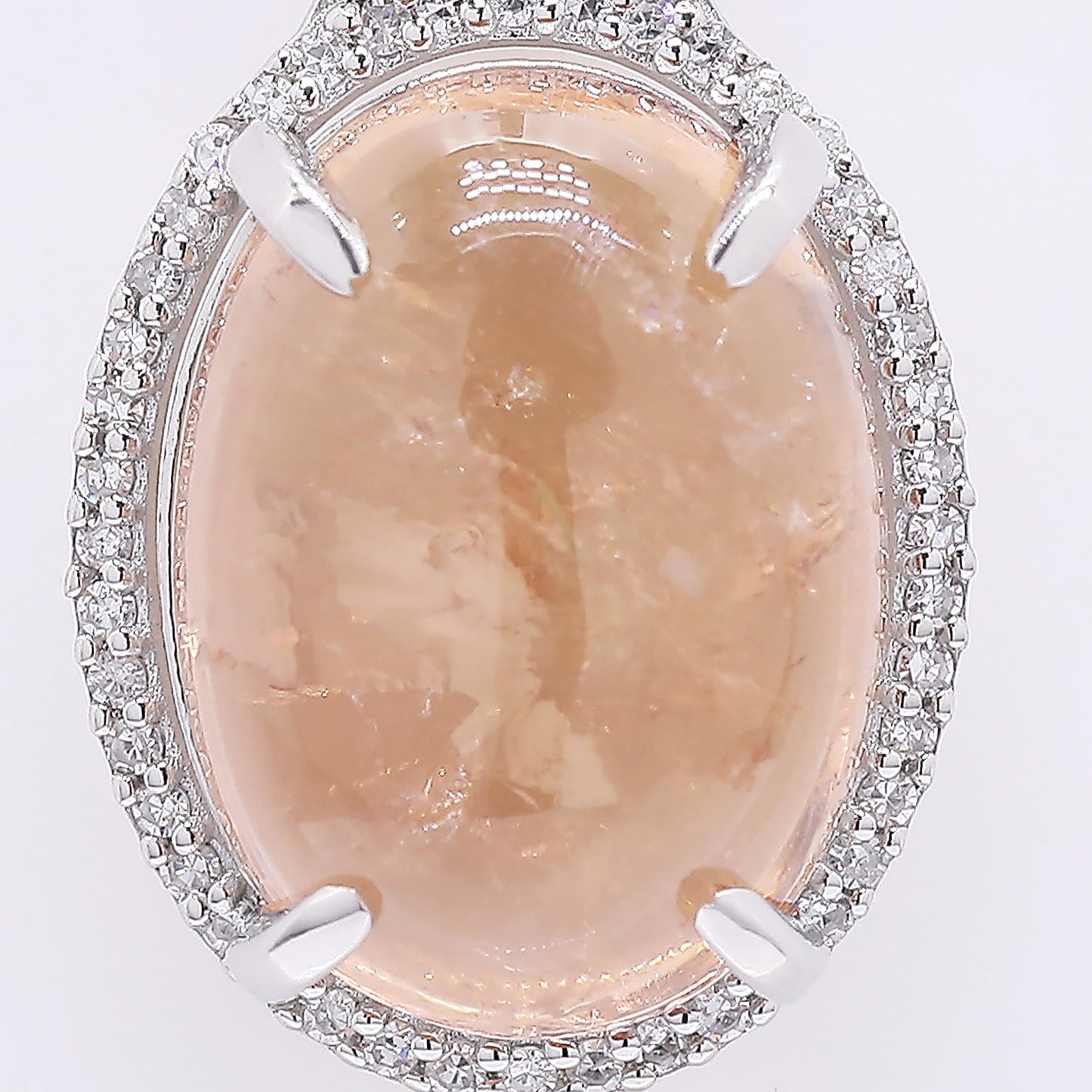 8.61 Ct Oval Cabochon Cut Natural Tourmaline 950 Platinum Pendant