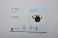 3.84 Ct Cushion Mixed Cut Natural Green Sapphire 14K Gold Ring