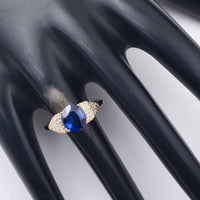 1.94 Ct Oval Mixed Cut Natural Sapphire 14K Gold Ring