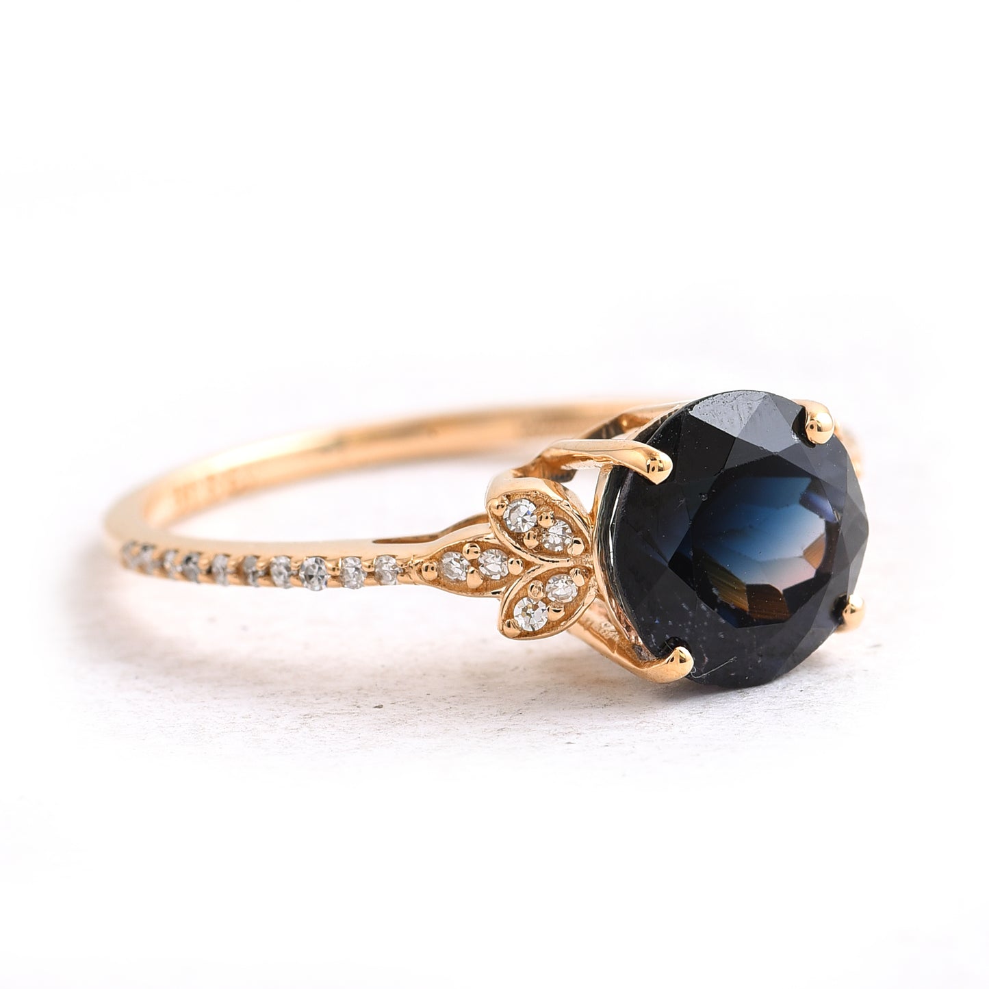 2.19 Ct Round Mixed Cut Natural Tourmaline 14K Gold Ring