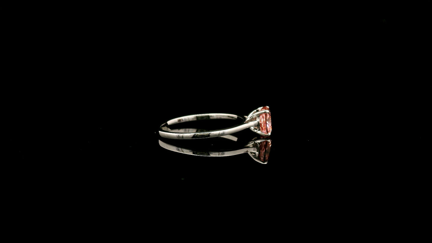 0.99 Carats Pink Lab Grown Diamond 14K Gold Ring