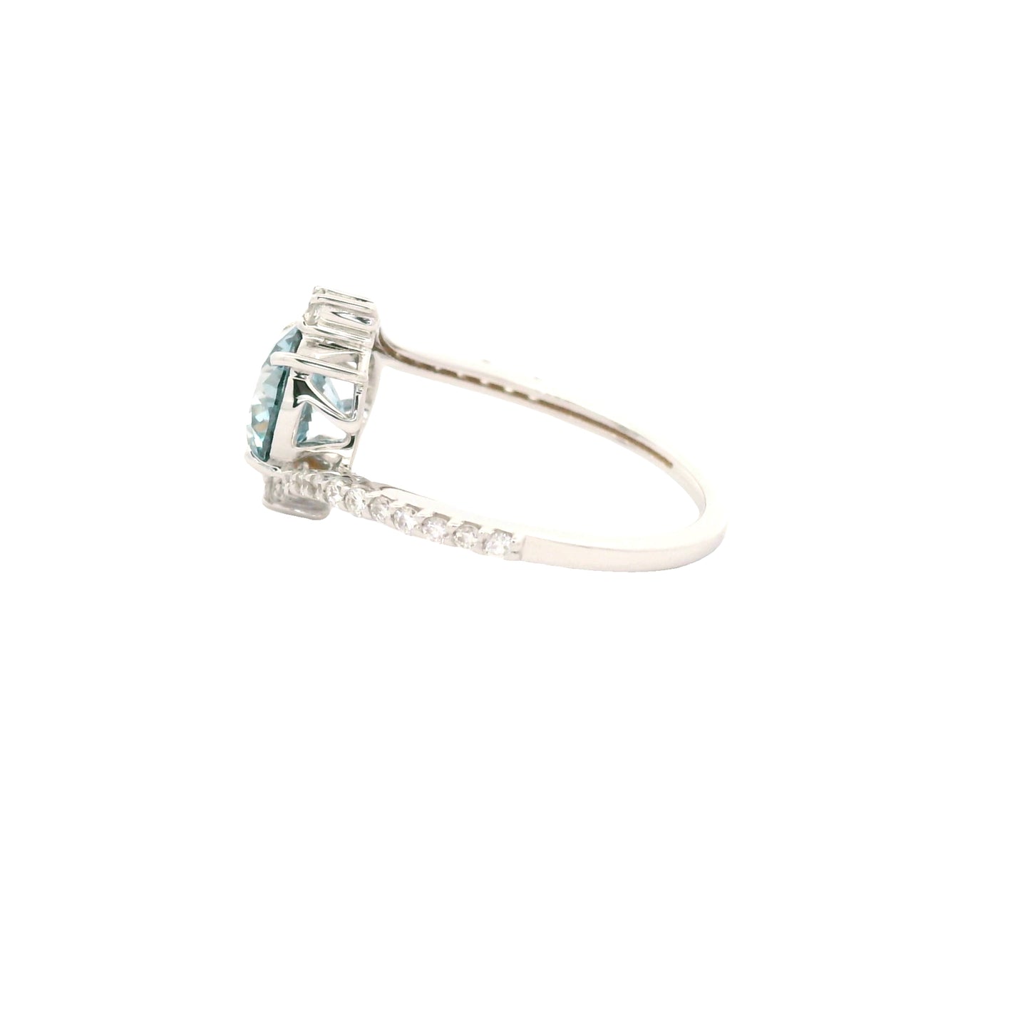1.79 Carats Blue Lab Grown Diamond 14K Gold Ring