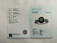 2.88 Ct Oval Mixed Cut Natural Green Sapphire 950 Platinum Ring