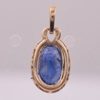 2.42 Ct Oval Mixed Cut Natural Sapphire 14K Gold Pendant
